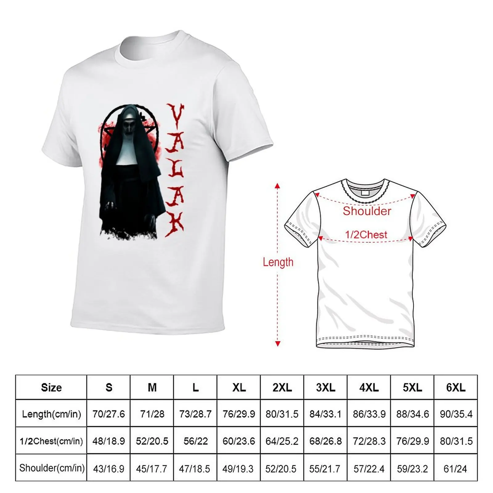 Movies Valak T-Shirt Big Size Crew Neck T-Shirt