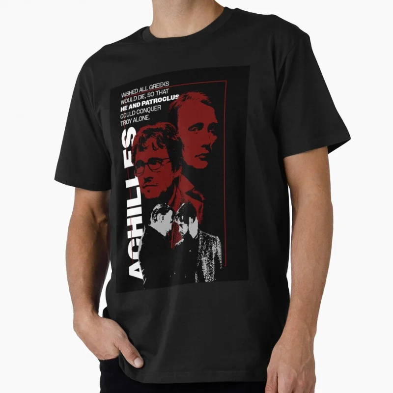 

Achilles & Patroclus 80s Horror movie Hannibal Scary Halloween Gift t shirt for men 100% cotton print Tee All size tops S-6XL