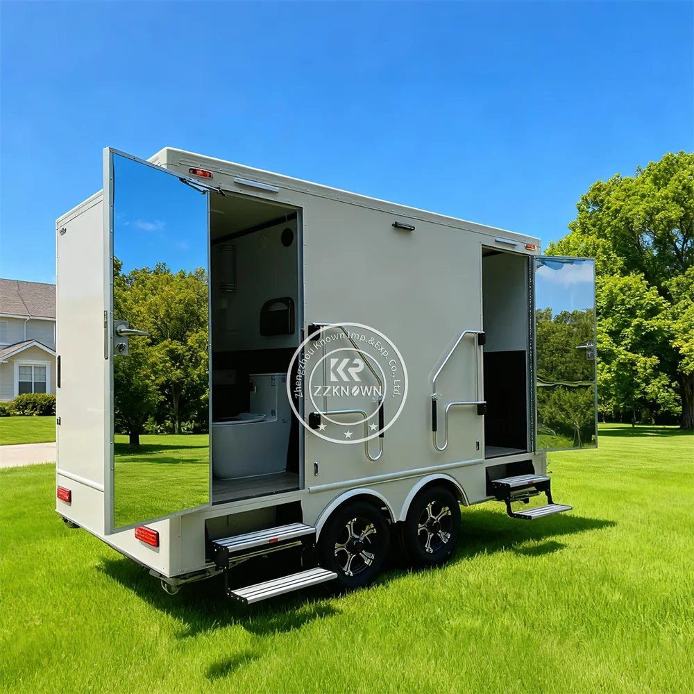 Outdoor Events Bathroom Trailer Compact Size Portable Toilet Modern Design Luxury Movable Toilet Trailer For Sale