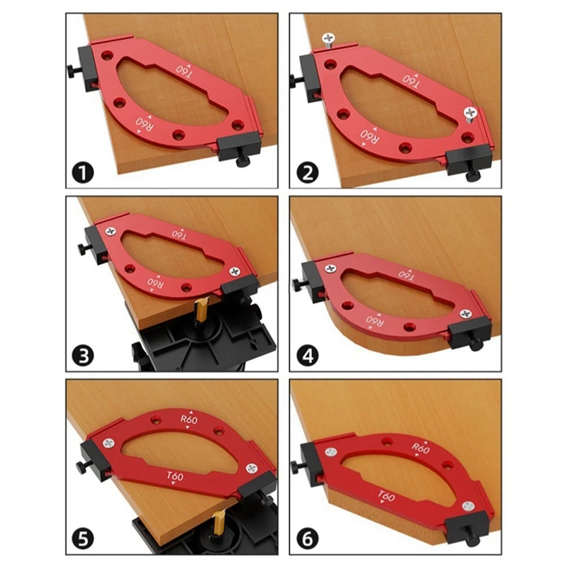 Woodworking Inner/Outer Corner RT Gauge Electric Router Cutting Fillet Template Wood Board Chamfering Positioning Mold