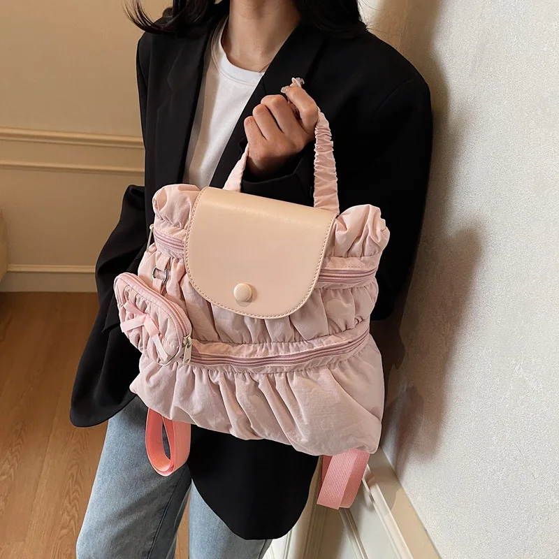 حقائب ظهر نسائية غير رسمية من النايلون 2025 حقائب مدرسية كورية للطلاب الجامعيين ذات سعة كبيرة حقائب ظهر خارجية للسيدات Mochilas