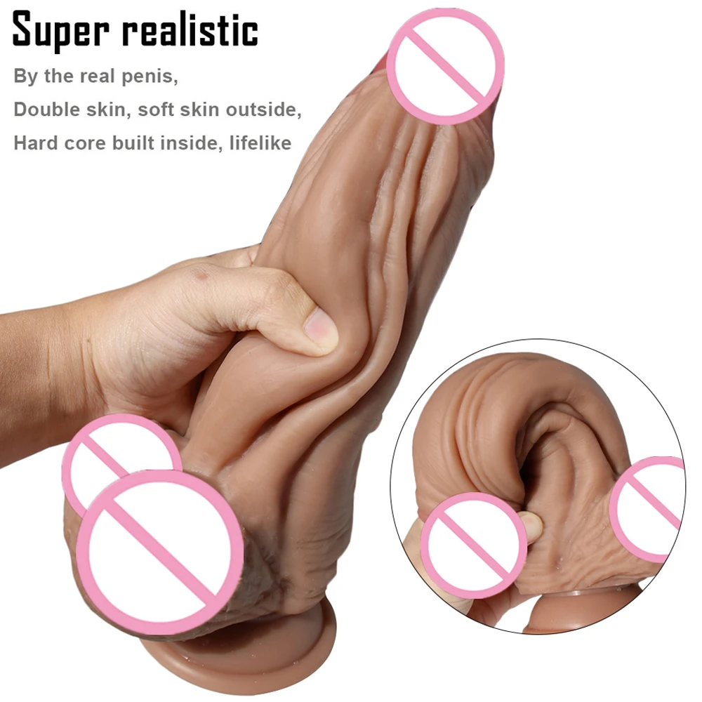 Big Dick Soft Dildos Realistic Huge Horse Strapon No Vibrator Anal Penis Giant Sex Toys Suction Cup For Women Female Masturbator