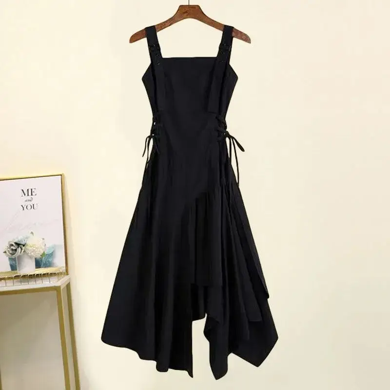 Spring and Summer Fashion Women\'s Set 2023 New Korean Version Slim Ruffled Shirt Irregular Suspended Dress Two Piece Set