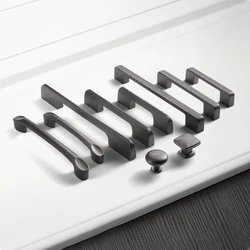 Aluminum alloy cabinet handle, gray wardrobe handle, makeup table handle, 96mm/128mm storage room cabinet handle