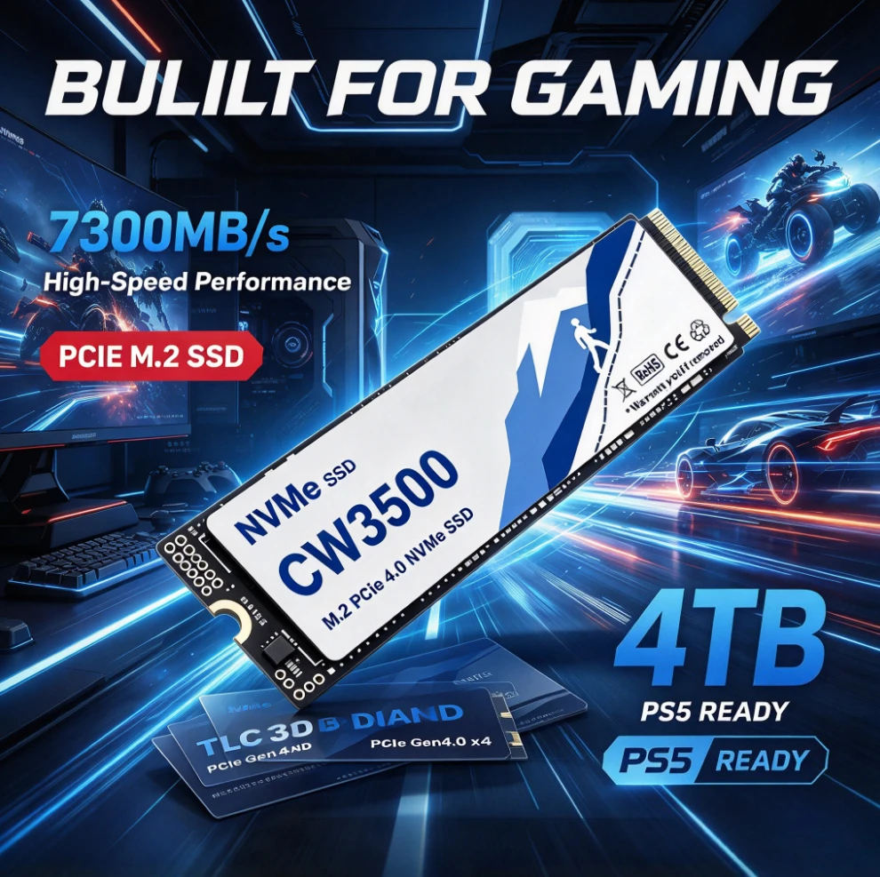 CW3500 M2 SSD 500GB 1TB 2TB 4TB SSD NVMe M.2 2280 PCIe 4.0x4 Hard Disk Internal Solid State Drive for Computer Laptop