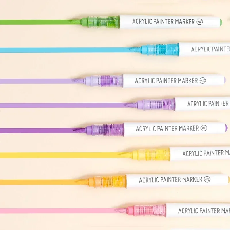 

9 Colors Acrylic Marker Pens Set DIY Graffiti for Notebook Diary Journal Phone Case Canvas Greeting Card Wood Decor Stationery