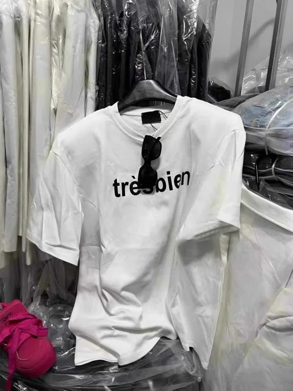 

American Retro Style Summer New Loose Women's T-shirt Short Sleeve Letter Print Casual Cotton round Neck Flat Shoulder Pad