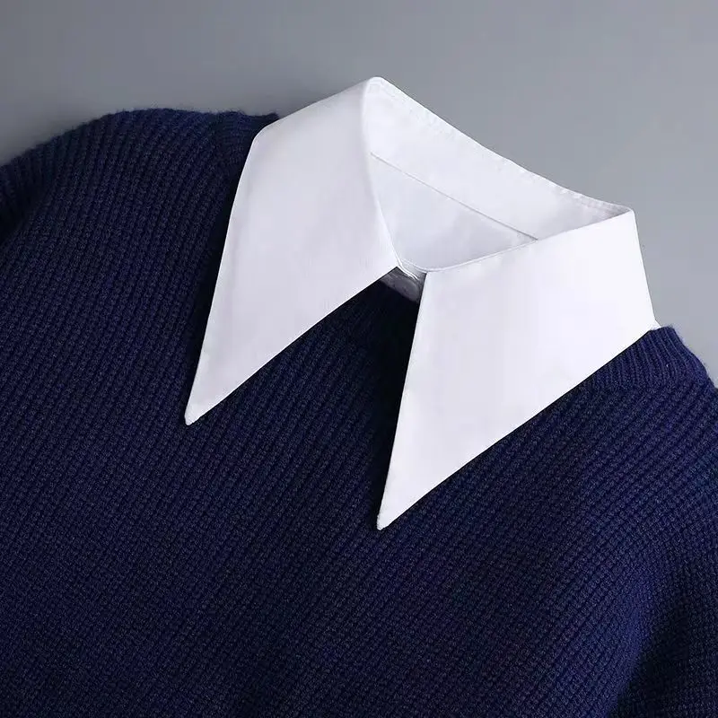 2024 New Fake Collar For Shirt White Elegant Collars Solid Shirt Lapel Blouse Top Men Women White Girls Top Clothes DropShipping