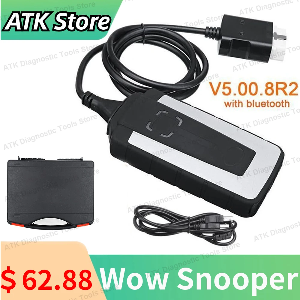 

V5.008 R2 Диагностический Инструмент для W-ow Sno-oper OBD2 сканер для грузовика автомобиля Keygen OBDII Bluetooth многоязычная поддержка Win7/ 8/10 /11