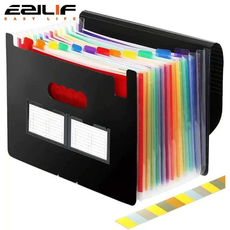 NewA4 12‑Pocket Expanding File Folder Portable Accordion‑Style Document Organizer Large‑Capacity Filing Holder for Office School