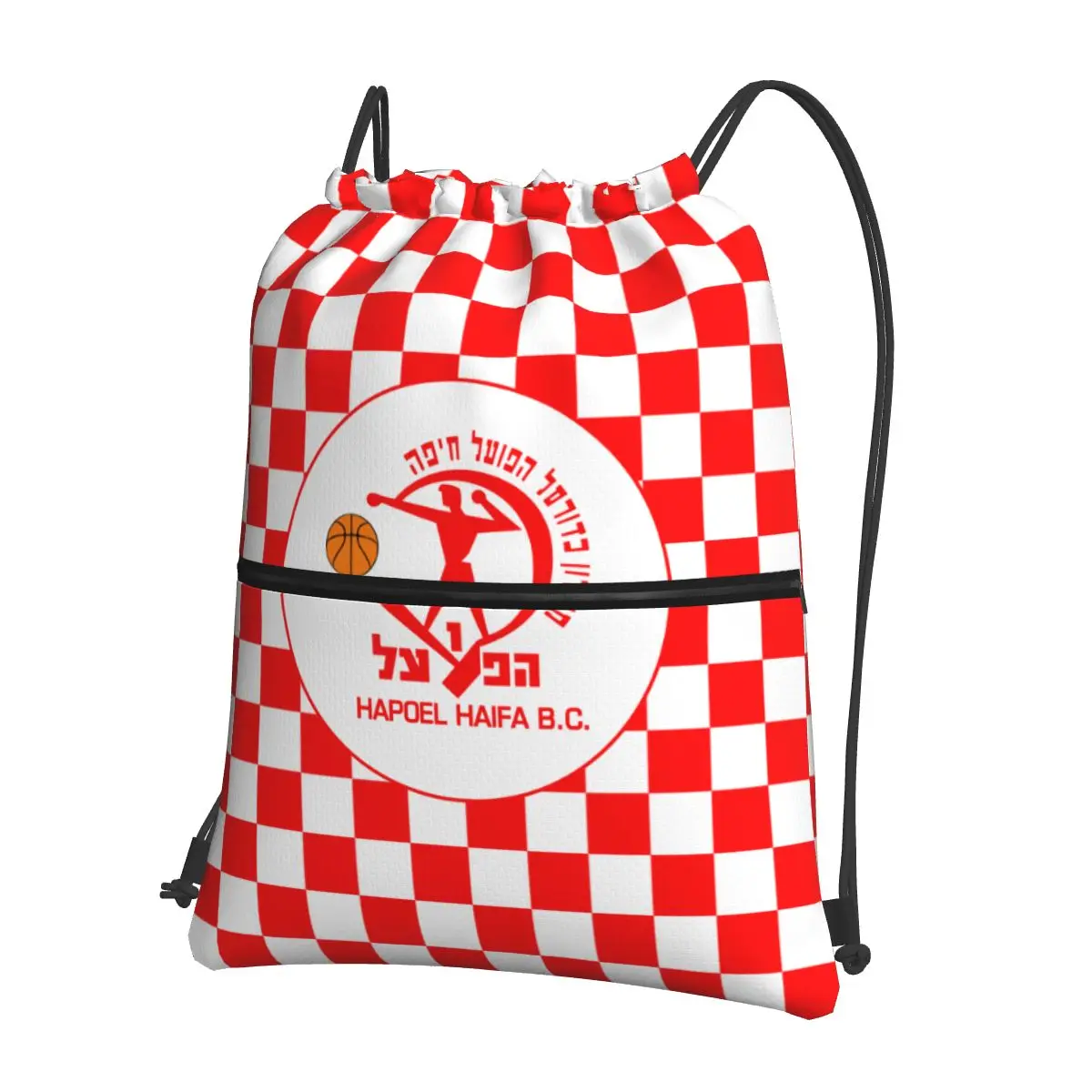 

Israel Hapoel Haifa Bc Large capacity backpack waterproof zipper drawstring backpack outdoor sports storage bag