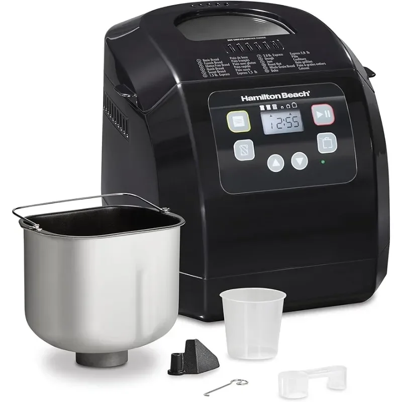 

Bread Maker Machine, Digital, Programmable, 12 Settings + Gluten Free, Dishwasher Safe Pan + Kneading Paddle, 2 lb Capacity