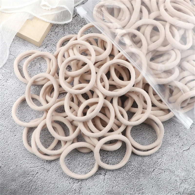 50 teile/satz Verpackung Frauen Mädchen Haar Bands Einfache Feste Farben Elastische Stirnband Haar Seile Krawatten Haar Zubehör Pferdeschwanz Halter