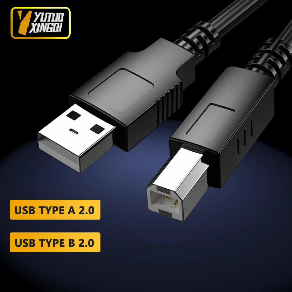 Kabel połączeniowy drukarki USB typu A do B Przedłużacz transmisji danych USB Miedziany rdzeń Kwadratowy komputer Rozszerzony