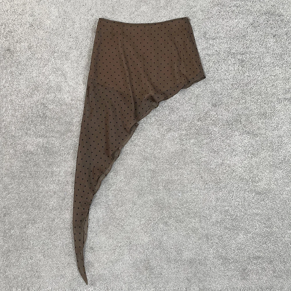 

Polka Dot Women's Pants Y2K Asymmetric High Waist Side Zipper Elegant Commuter Skirt Pants for Early Fall 2025