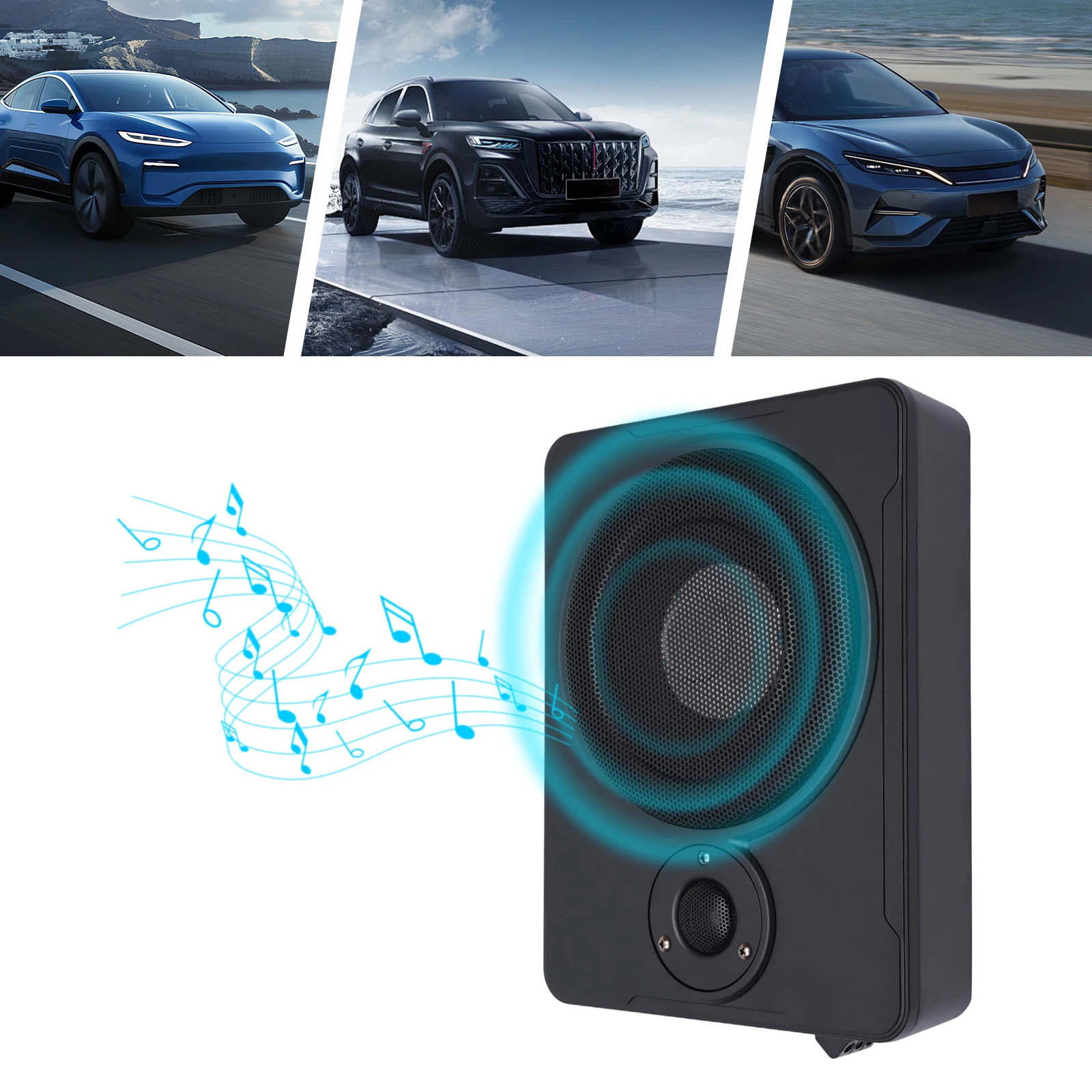 

Автомобильный сабвуфер с активным питанием, 8 дюймов, 600 Вт, встроенный усилитель, компактный бас-бокс с пультом дистанционного управления для обновления аудиосистемы грузовика, внедорожника