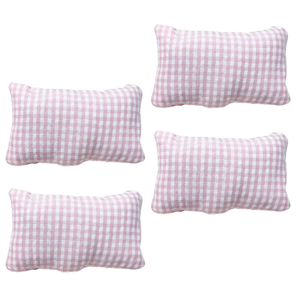 4 Pcs Throw Pillows for Couch Dollhouse Mini Model Scene Sofa Cushion Accessories 4pcs Tiny Toy Room Miniature Individual