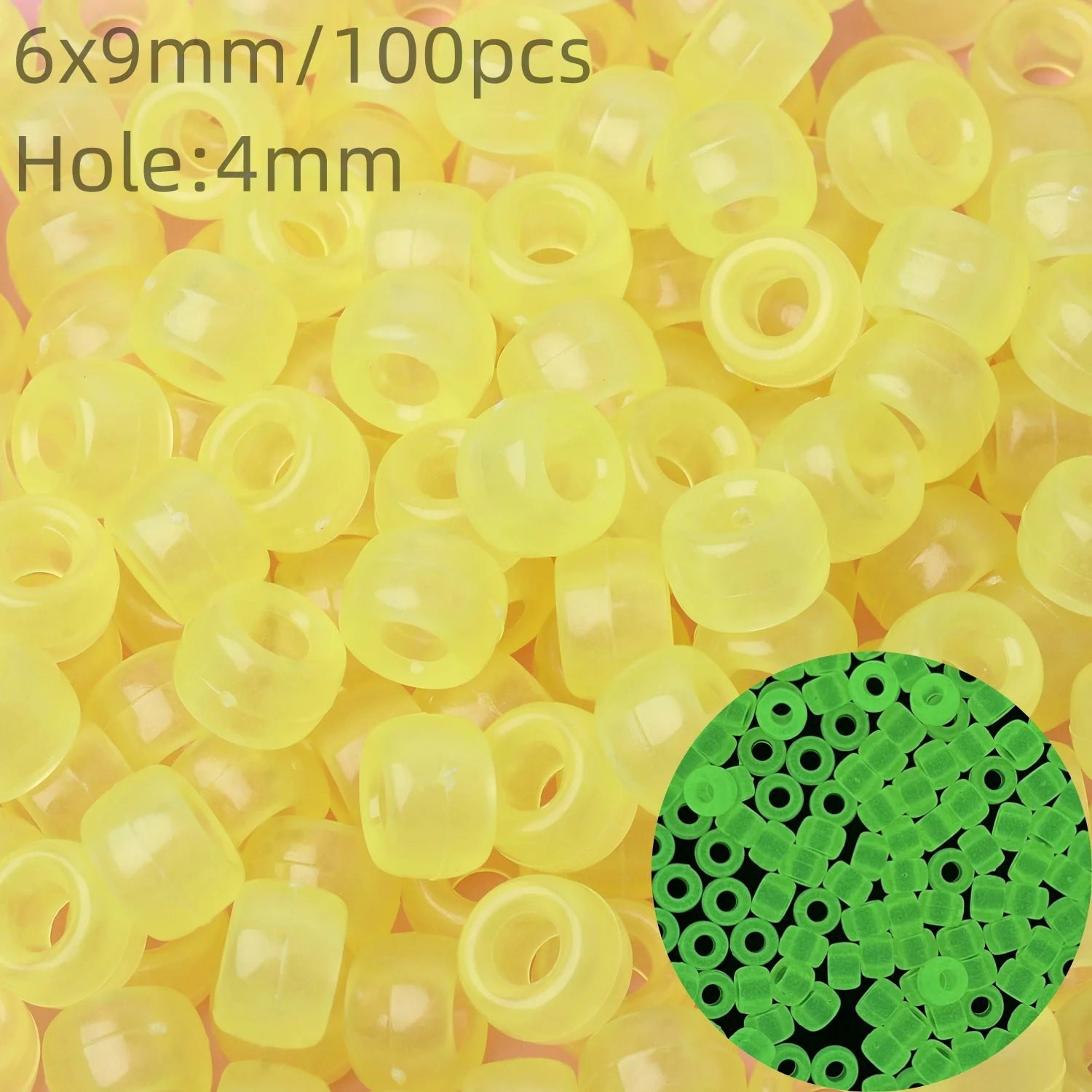 100pcs Luminous Acrylic Beads Pony Beads Glow in the night Letter Heat Spacer Bead For Bracelet Necklace DIY Accessory Wholesale
