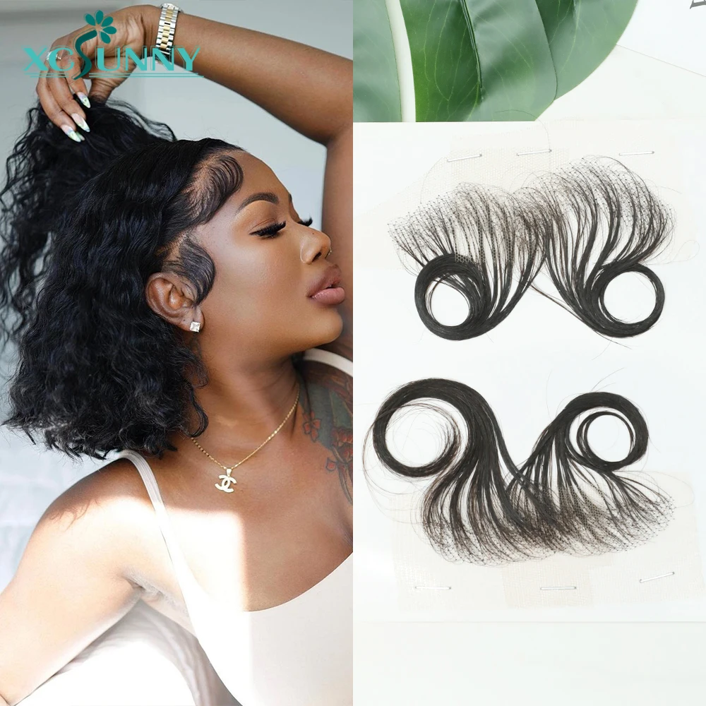 Baby Hair Edges Human Hair Reusable Natural Invisible Hairline For Women Straight Baby Hair Edge Strips Transparent Lace
