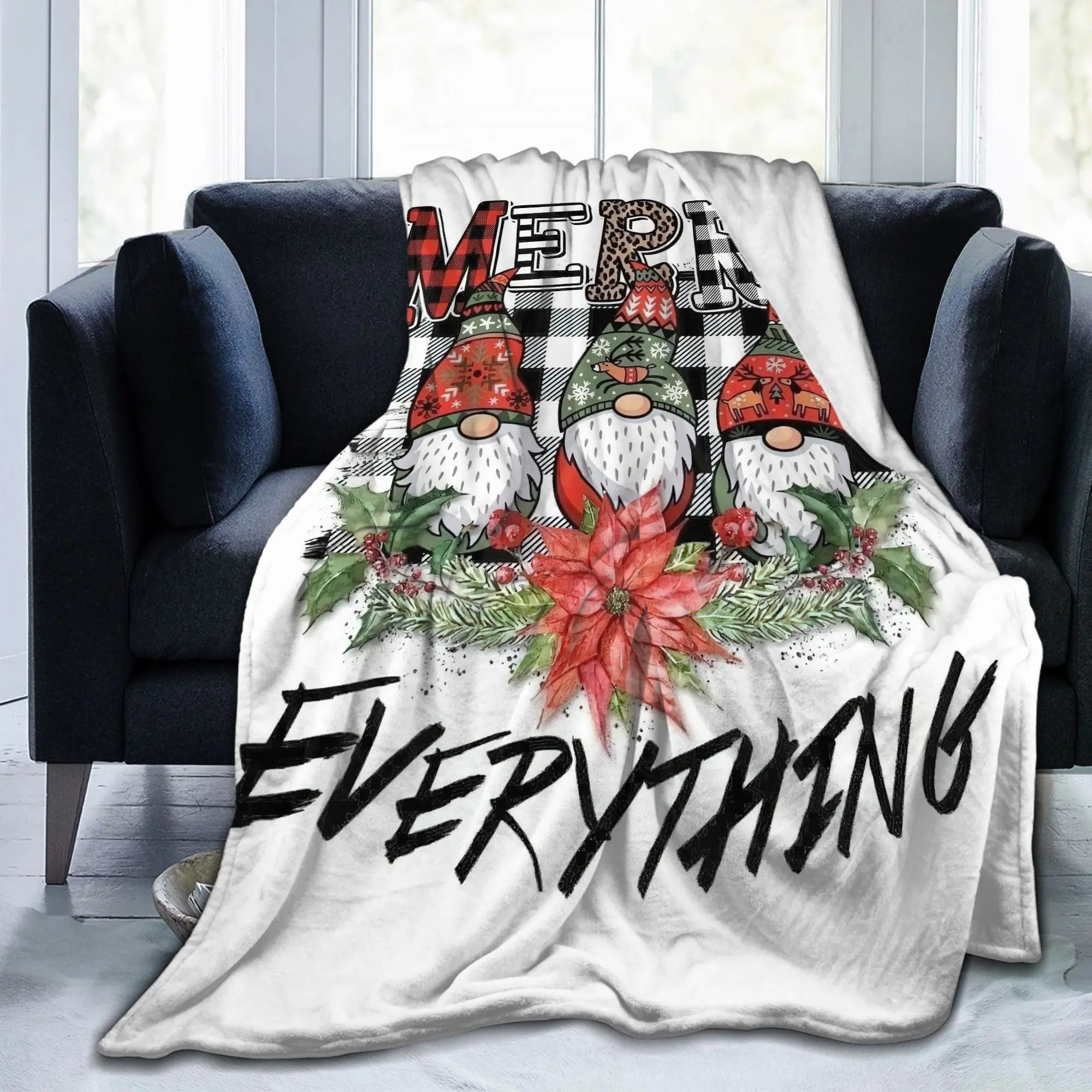 

Милые фланелевые одеяла с изображением гнома, Рождество, Новый год, забавное одеяло для кровати, дивана, дивана, 200x150 см, покрывало