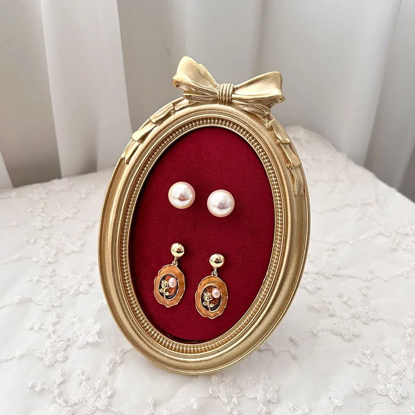 

Смоляная фоторамка в скандинавском стиле, ткань для хранения ювелирных изделий, ожерелье, серьги-гвоздики, стенд, реквизит для съемки, орнамент