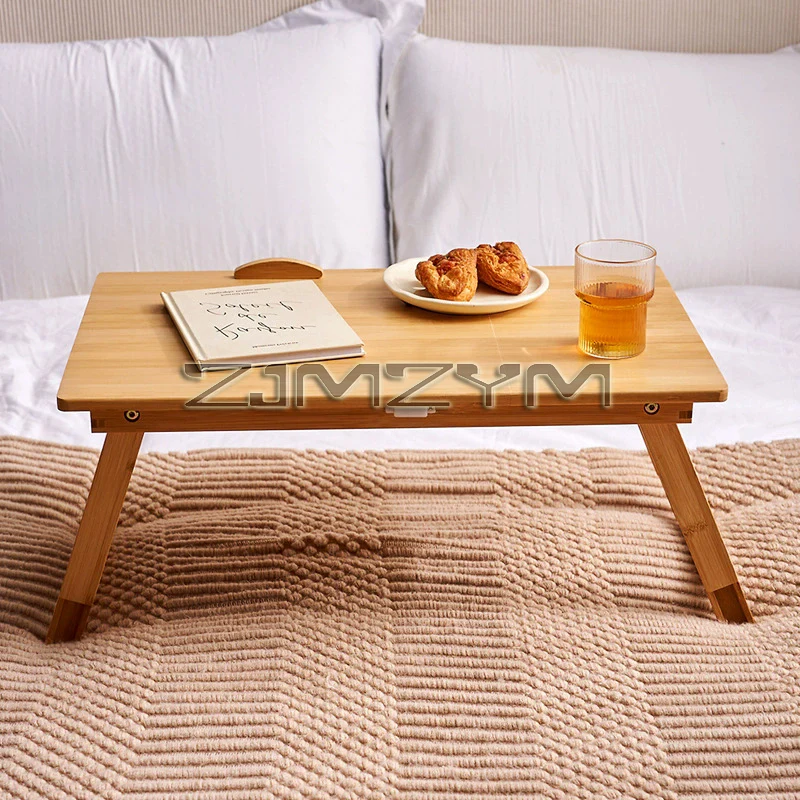 Folding Laptop Table Bamboo Adjustable Minimalism Computer Bed Table Small Bay Window Coffee Table Home Furniture view 3