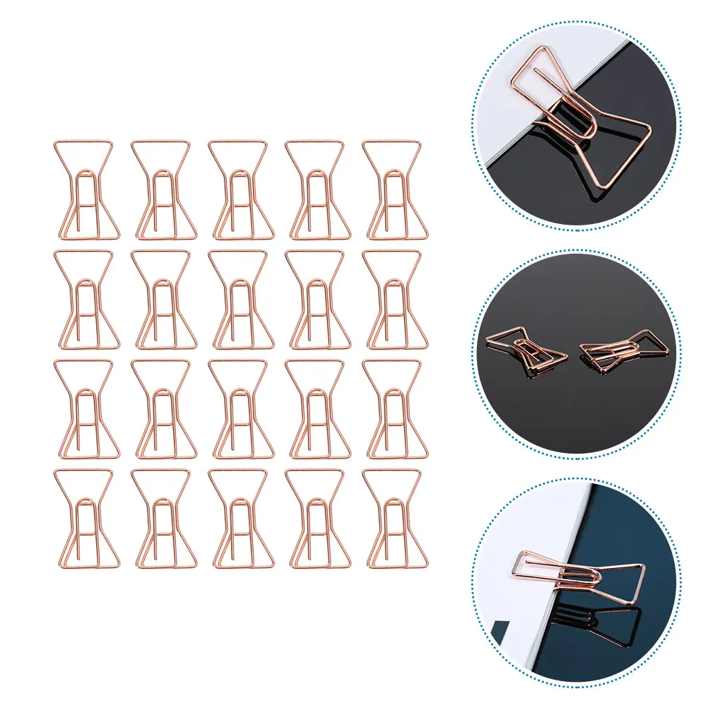 

20pcs Paper Clips Bookmark Creative Metal Office Supplies Cute Book Markers Small Page Holder Rose Gold Decorative Studying