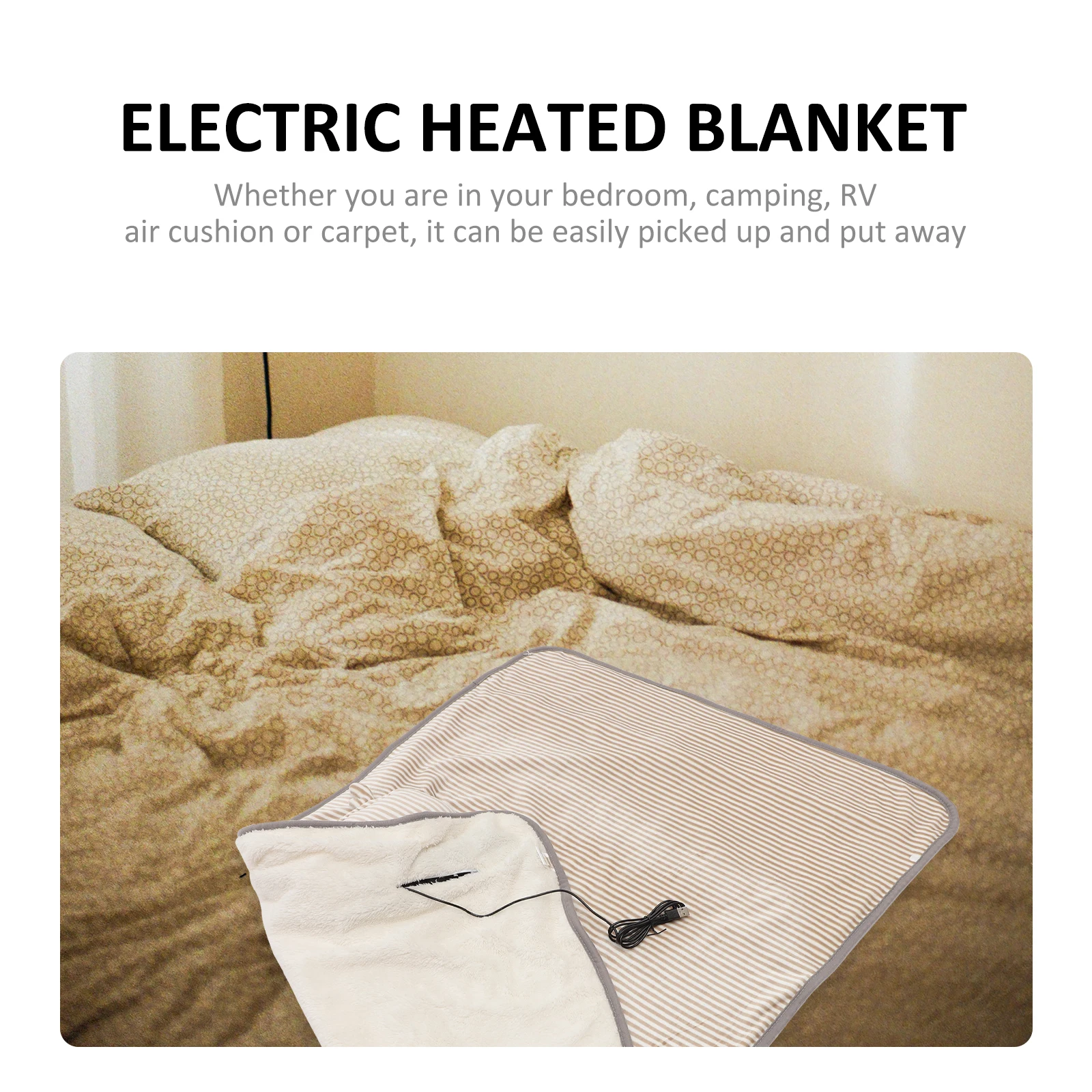 

Electric Blanket Heated Office Chair Heater Blankets USB Heating Portable Shawl Small Throw Body