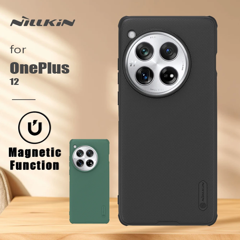 for OnePlus 12 5G Nillkin Case Magsafe Frosted Pro Magnetic Adapt  Matte full Back Cover for OnePlus 1+ 12