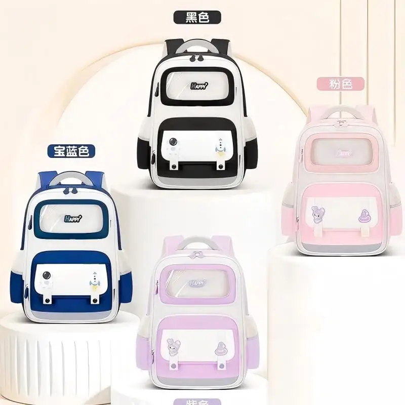 New waterproof children's backpack with reduced load, student cartoon multi compartment backpack for boys and girls