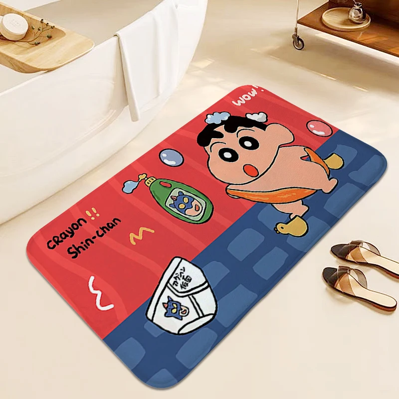 Rug for Kids Bedroom C-Crayon S-Shin-Chans Lovely Carpet Entrance of House Bathroom Foot Mat Anti Slip Modern Home Decoration