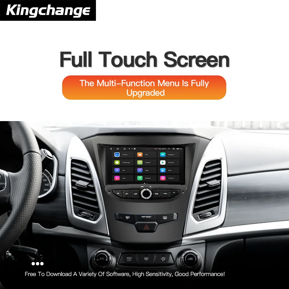 KingChange-7インチマルチメディアプレーヤー,カーラジオ,ステレオ,Android 12,GPSナビゲーション,swc,dsp,ssangyong korandoに適合,2014-2015