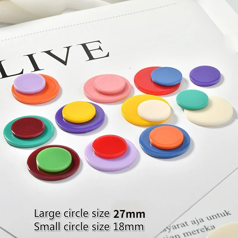 Circular South Korea Fruta Color Ya Ke Li Pian DIY Handmade Hairclip Jewelry Earrings Accessories Material 10 Pcs