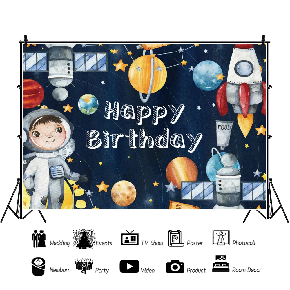 Universe Space Planet Theme Photography Background Kids Adult Birthday Portrait Photoshoot Backdrop Photocall Photo Studio Props