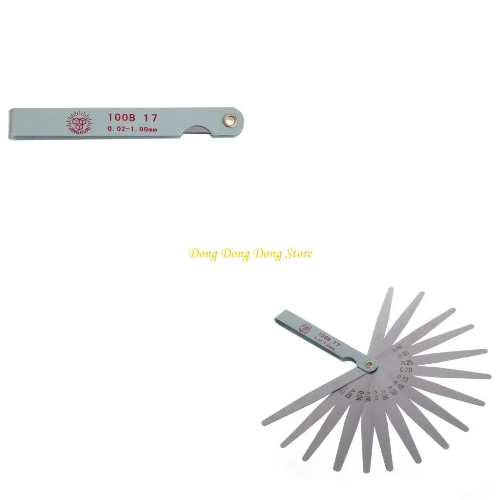 

1pc 0.02 to 1mm 17 Blade Thickness for Gap Metric Filler Feeler Gauge Measure To