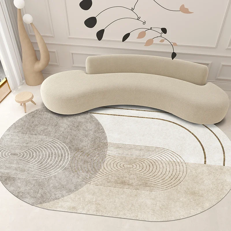 Nordic Geometric Anti-Slip Oval Carpet, Living Room, Sofa, Coffee Table, Bedroom, Large Area, Bedside Rugs, Kitchen, Mats