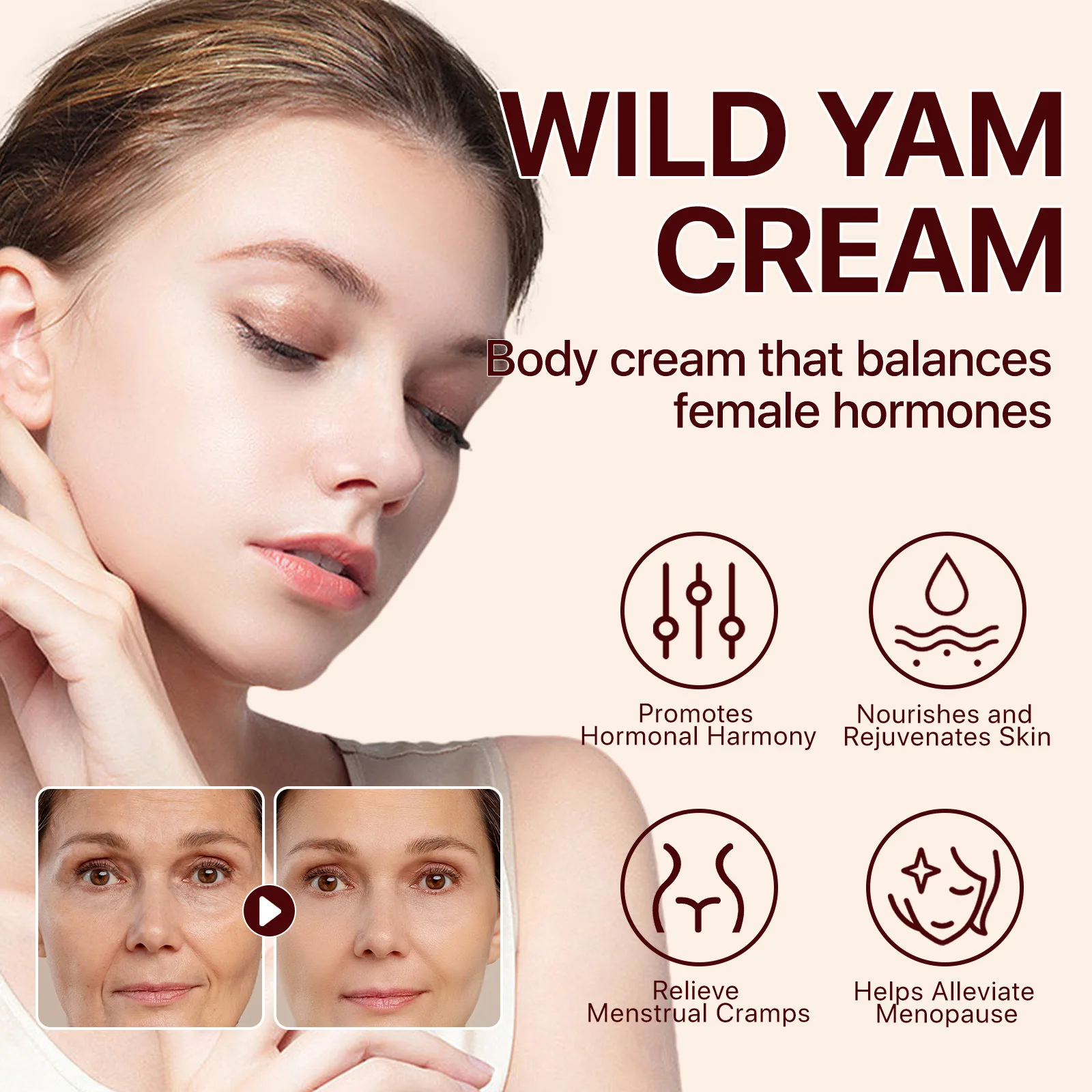 Wild Yam Cream 2024 Formula per le donne Idratante e rimuove le rughe Balsamo salutare per le donne per tutti i tipi di pelle