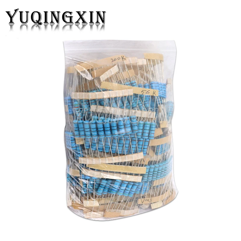 640pcs 2W Metal Film Resistor Kit 1% 0.33R - 1M ohm 64ValuesX10pcs Resistance Set Assortment Pack