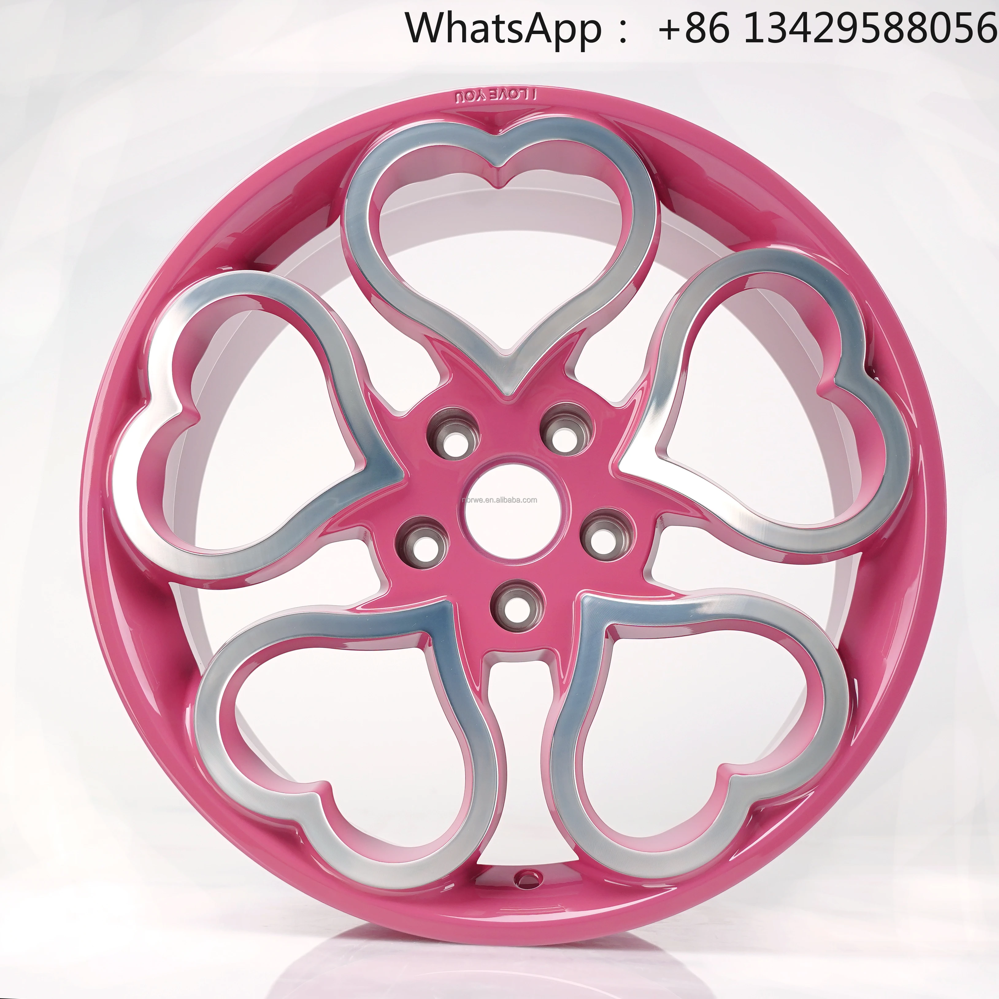 

Raspberry Pink Heart Forge Custom Painted Aftermarket Wheel Rim 18-21 Inches 5X112 5X114.3 5X120 Five Spoke Design 30mm Et 4x100