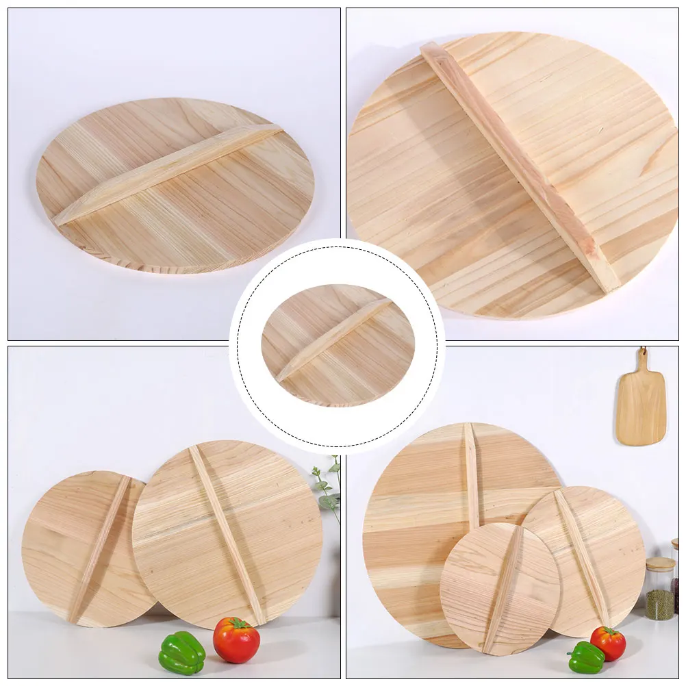 

Fir Wood Pot Lid Waterproof Corrosion Resistant Smooth Surface Carbonization Treatment Moisture Retention Cooking Tool Kitchen
