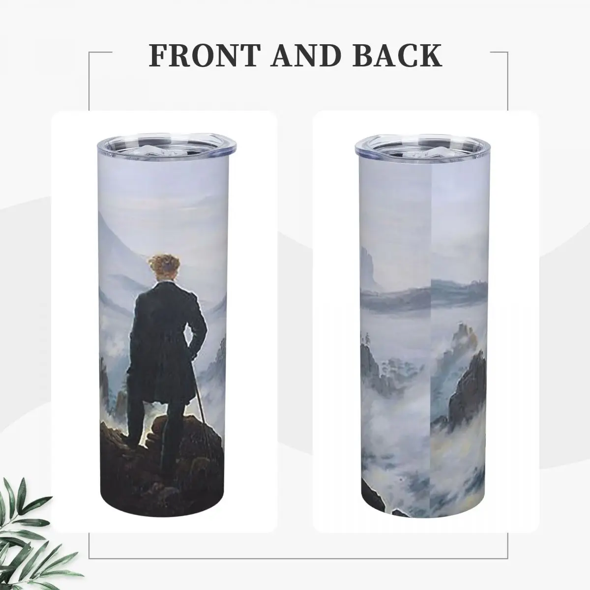Wanderer Above The Sea Of Fog - Caspar David Friedrich Stainless Steel Tumbler Mugs Thermal Cold Cups Straws With Lid 20oz