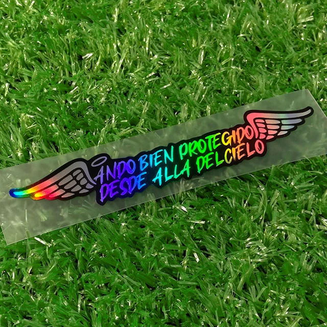 1PC/2PCS Jestem dobrze chroniony przed Up in Heaven Naklejki motocyklowe Wodoodporne na zbiornik paliwa motocykla Helemt Skuter Laser Decor