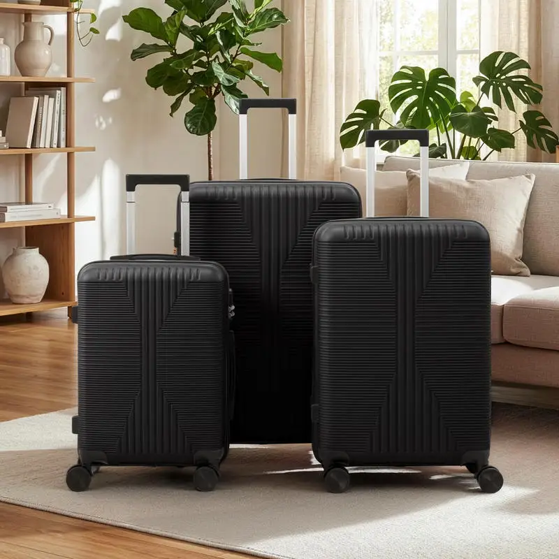 

Non-TSA Customs Lock 3-in-1 PP Trolley Case, 20in, 24in, 28in, PP, Black
