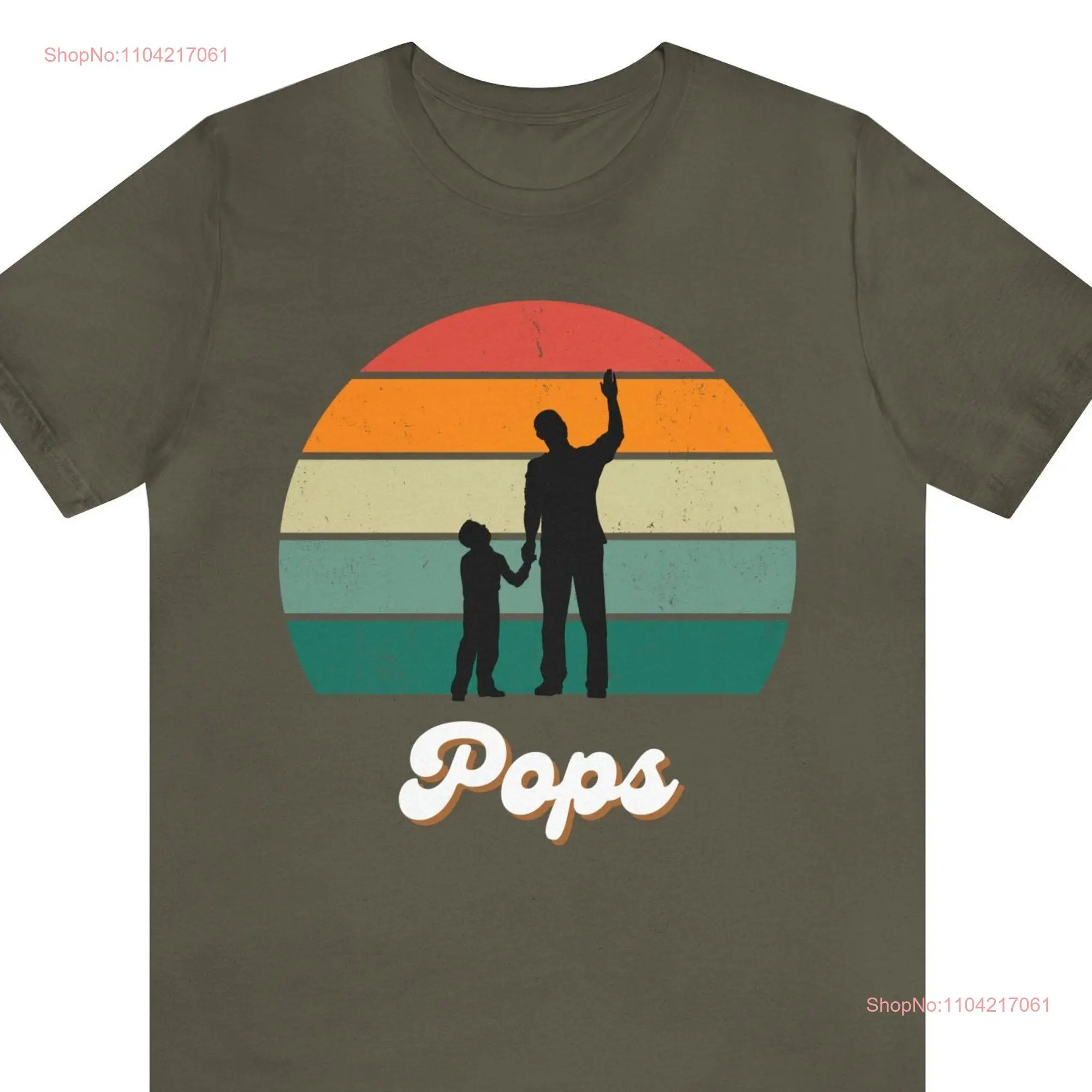 Retro style pops t shirt gift for him grandpa shirtgift pop dad from her Jersey  long or short sleeves