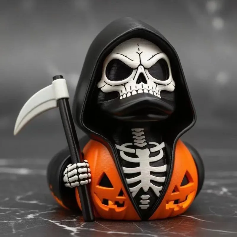 1 PC Death Scythe Duck Resin Craft Ornament Grim Reaper Duck Figurines Home Decor Miniature Creative Desk Decoration Unique Gift