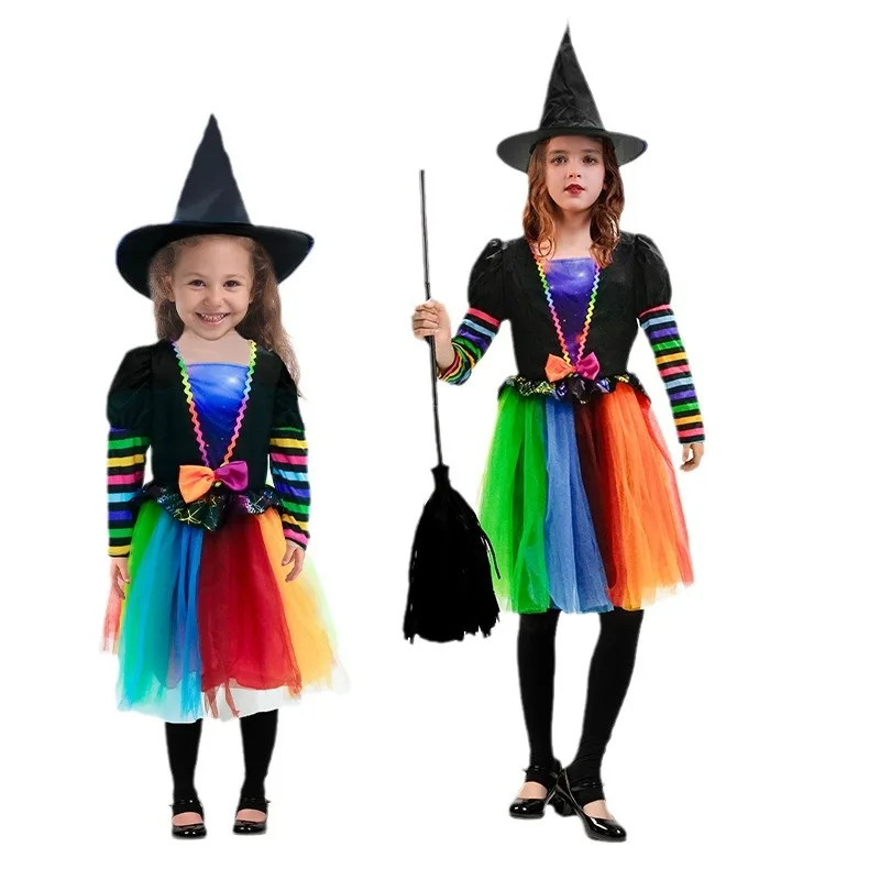 

Halloween Children's Witch Costume Stage Performance Dress-up Costume Role-playing