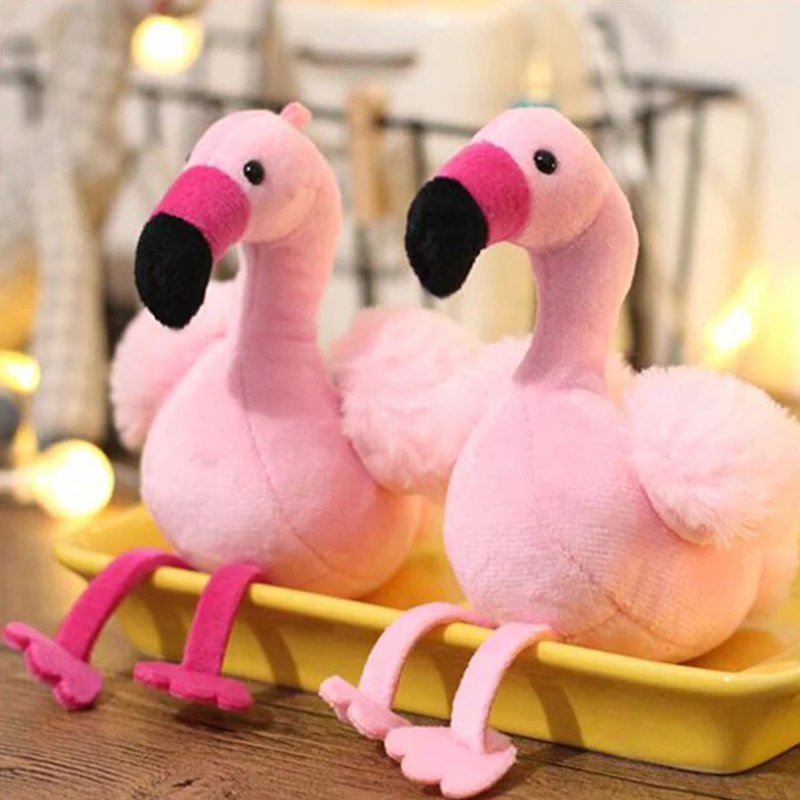 Lovely Flamingo Plush Toy Keychain Ring Pendant Soft Toy Key Ring Backpack Decor