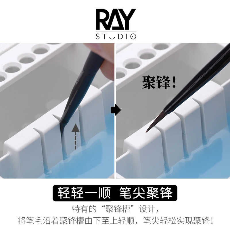 Pluma de cabina doble, almohadilla absorbente de lavado, pluma facial multifuncional, herramienta de modelo de pluma para colorear