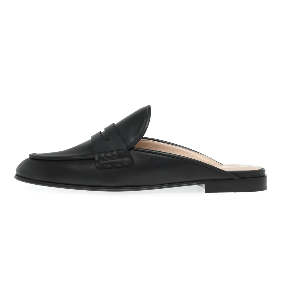 

Ladies' Summer Outdoor Mule Shoes The New Style 2025 Black Camel Color Casual Flat Slippers Suede Shoes