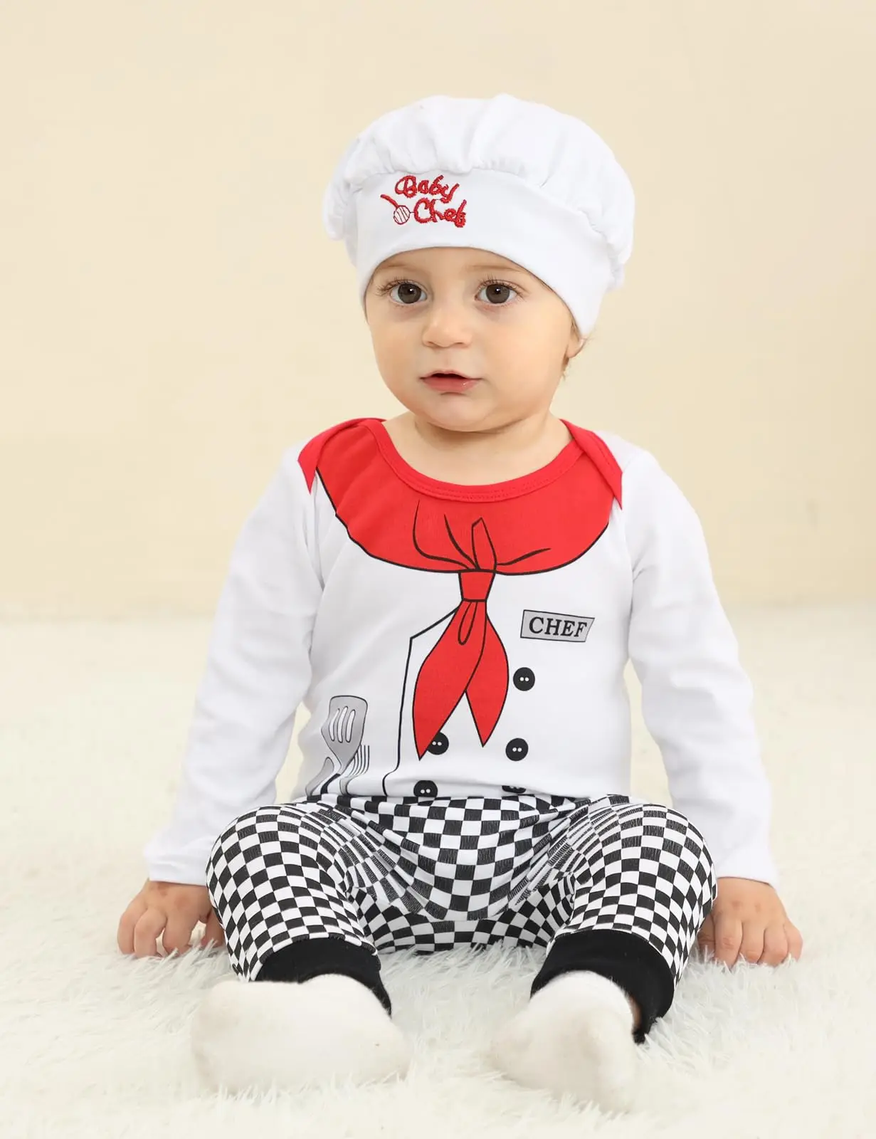 Babykok Kostuum Pasgeboren Kok Cosplay Outfits Baby Jongens Katoenen Broek Sets Halloween Rollenspel Feestkleding Set